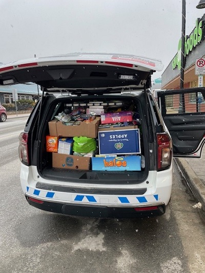 Nakusp RCMP vehicle full of donations